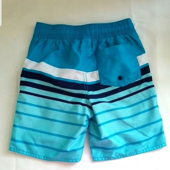 Boy's Swimming Shorts / Boardshorts Blue Striped Print Size Small Boy's (6-7) - Picture 4 of 7